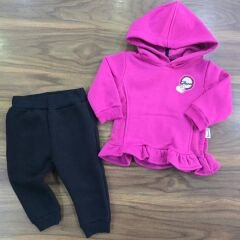 Miniworld baby kapşonlu 3ip içi şardonlu kışlık takım