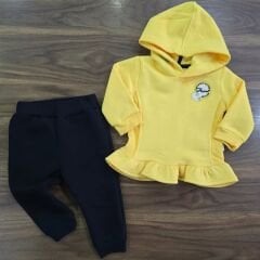 Miniworld baby kapşonlu 3ip içi şardonlu kışlık takım