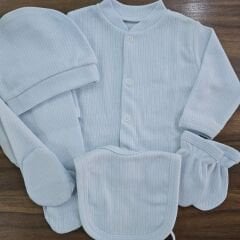 New world baby fitilli 5'li yenidoğan takım 0-3 ay mavi