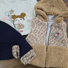 Minice kapşonlu şişme yelekli takım