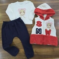 Minice kapşonlu şişme yelekli takım