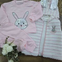 Kapşonlu tavşanlı şişme yelekli takım