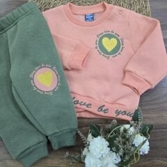 Kalpli yazılı 3ip şardonlu kışlık takım