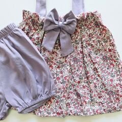 Baby wood askılı çiçekli takım