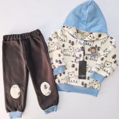 Hippıl kids kapşonlu welsoftlu sweet 3ip şardonlu altlı kışlık takım