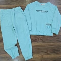 Kapşonlu arkası baskılı kelebekli lastikli takım