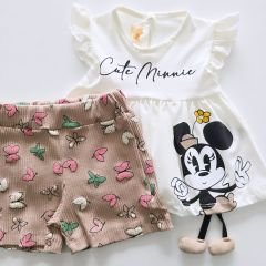 Deco baby fitilli kelebekli şortlu takım
