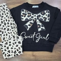 İspanyol paçalı fitilli taytlı leoparlı takım