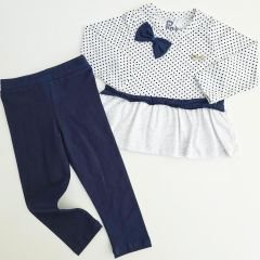 Babypink kids puanlı tunik taytlı takım