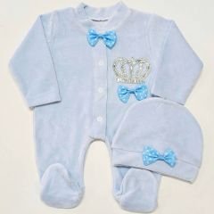 Uko baby taşlı kadife tulum
