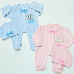 Uko baby taşlı kadife tulum