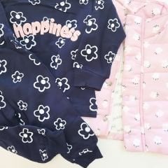 Hippıl baby papatyalı şişme yelekli takım pembe