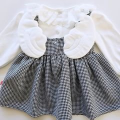 Tufitto baby birleşik badili yakasi dantelli melek kanatlı elbise