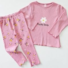 My bella kids papatyalı fitilli taytlı takım