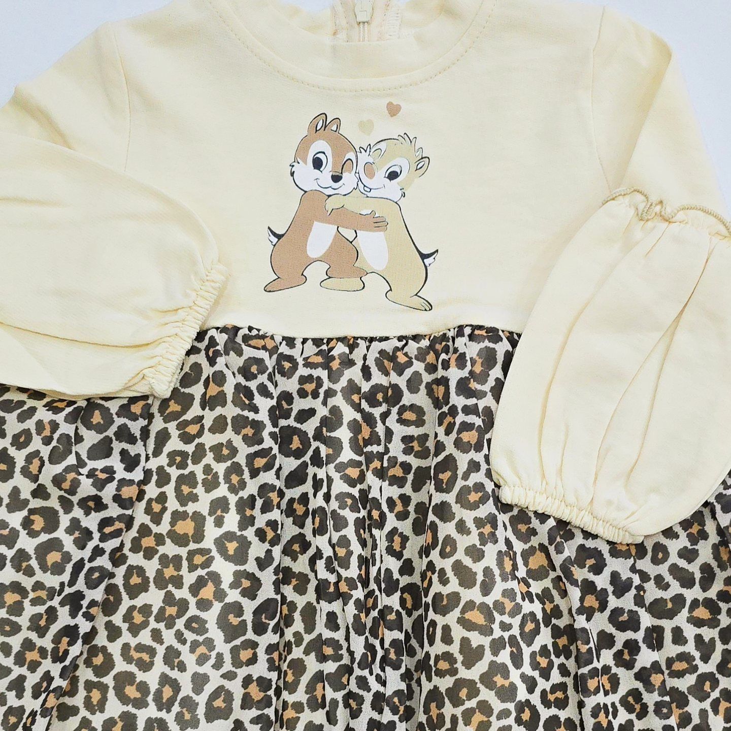 Murat kids kolu fırfırlı tütülü leoparlı elbise