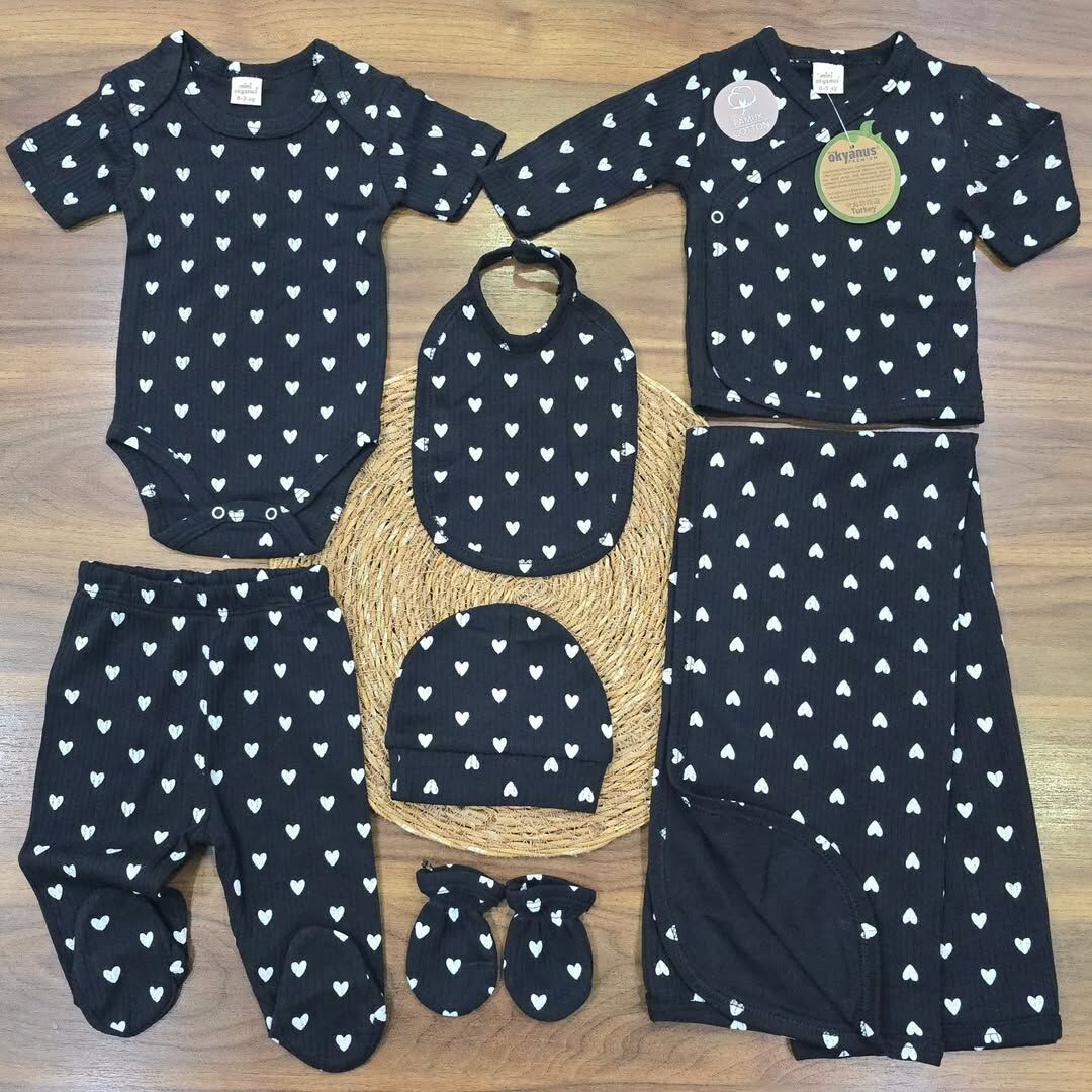 Kalpli battaniyeli 7 parça hastane çıkış seti 0-3 AY