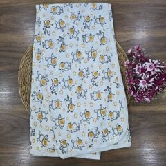 Astronot desenli fitilli çift katlı penye battaniye 80x90 cm