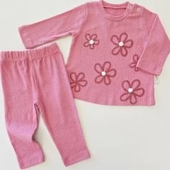 Pepelino baby ponponlu papatyalı takım