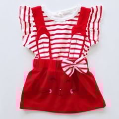 Tofigo baby badili tavşanlı askılı elbise