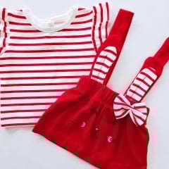 Tofigo baby badili tavşanlı askılı elbise