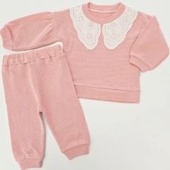 Minilay baby yakası dantelli takım