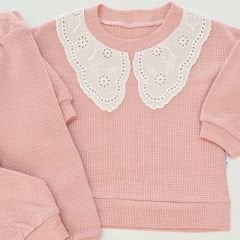 Minilay baby yakası dantelli takım