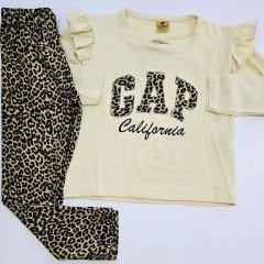 Sellfie kids leoparlı taytlı takım