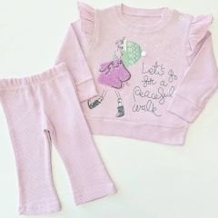 Pepelino baby waffle süzene fırfırlı kız takım