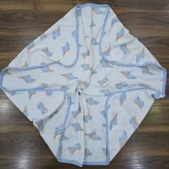 Desenli fitilli çift katlı penye battaniye  80x90 cm