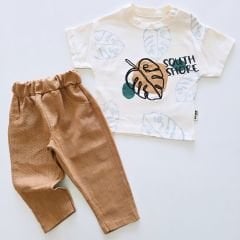 Ciciben baby yaprak nakışlı erkek takım