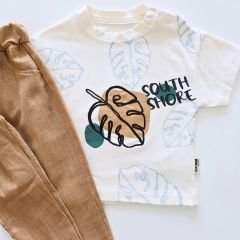 Ciciben baby yaprak nakışlı erkek takım