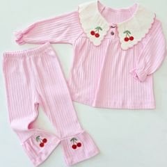 Baby mii kirazlı ispanyol paçalı takım
