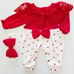 Minicayzen baby tüllü kalpli tulum