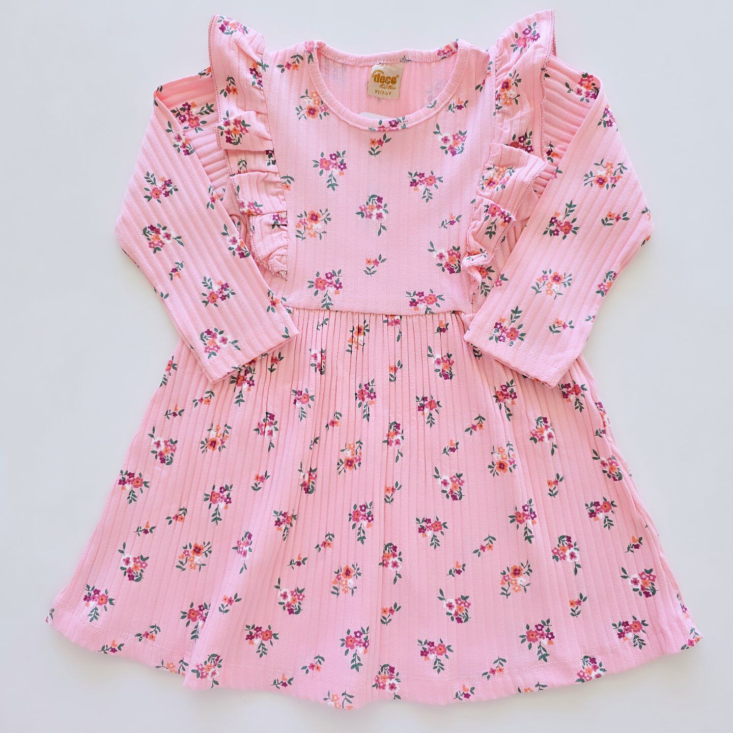 Deco kids çiçekli fırfırlı elbise