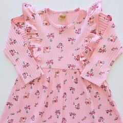 Deco kids çiçekli fırfırlı elbise