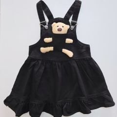 Robin kids ayıcıklı kız kot elbise