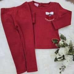 Kirazlı süzeneli fitilli taytlı takım