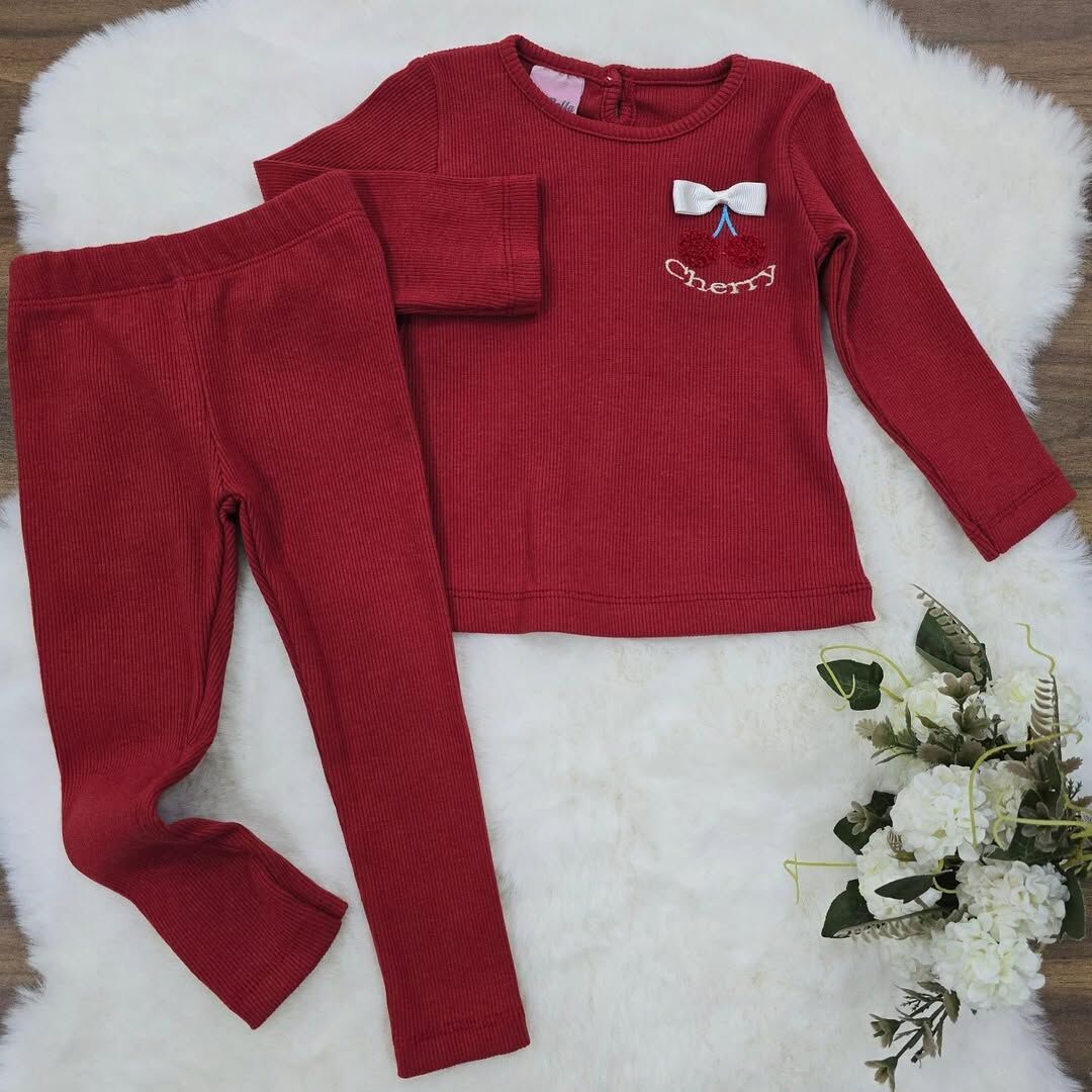 Kirazlı süzeneli fitilli taytlı takım