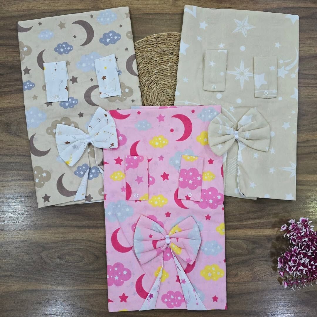 Yıldız desenli poplin puset örtüsü