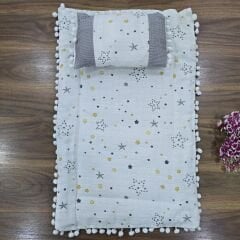 Ponponlu çift taraflı müslin alt açma 40x65