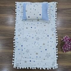 Ponponlu çift taraflı müslin alt açma 40x65