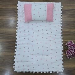 Ponponlu çift taraflı müslin alt açma 40x65