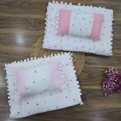 Ponponlu çift taraflı müslin alt açma 40x65