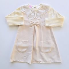 Hazel kids yakası dantelli badili elbise