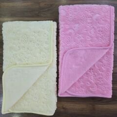 Juuta baby kabartmalı kışlık kalın peluş battaniye 100x120 cm