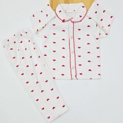 Gonca bebe önden çıtçıtlı kalpli takım 3-6 ay
