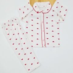 Gonca bebe önden çıtçıtlı kalpli takım 3-6 ay