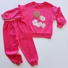 Pepelino kids çiçekli kolu fırfırlı takım