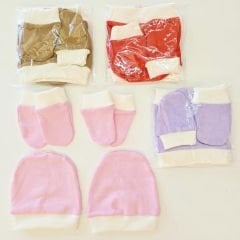 Mehdix baby 2 çift eldiven 2 adet bere seti 0-6 AY