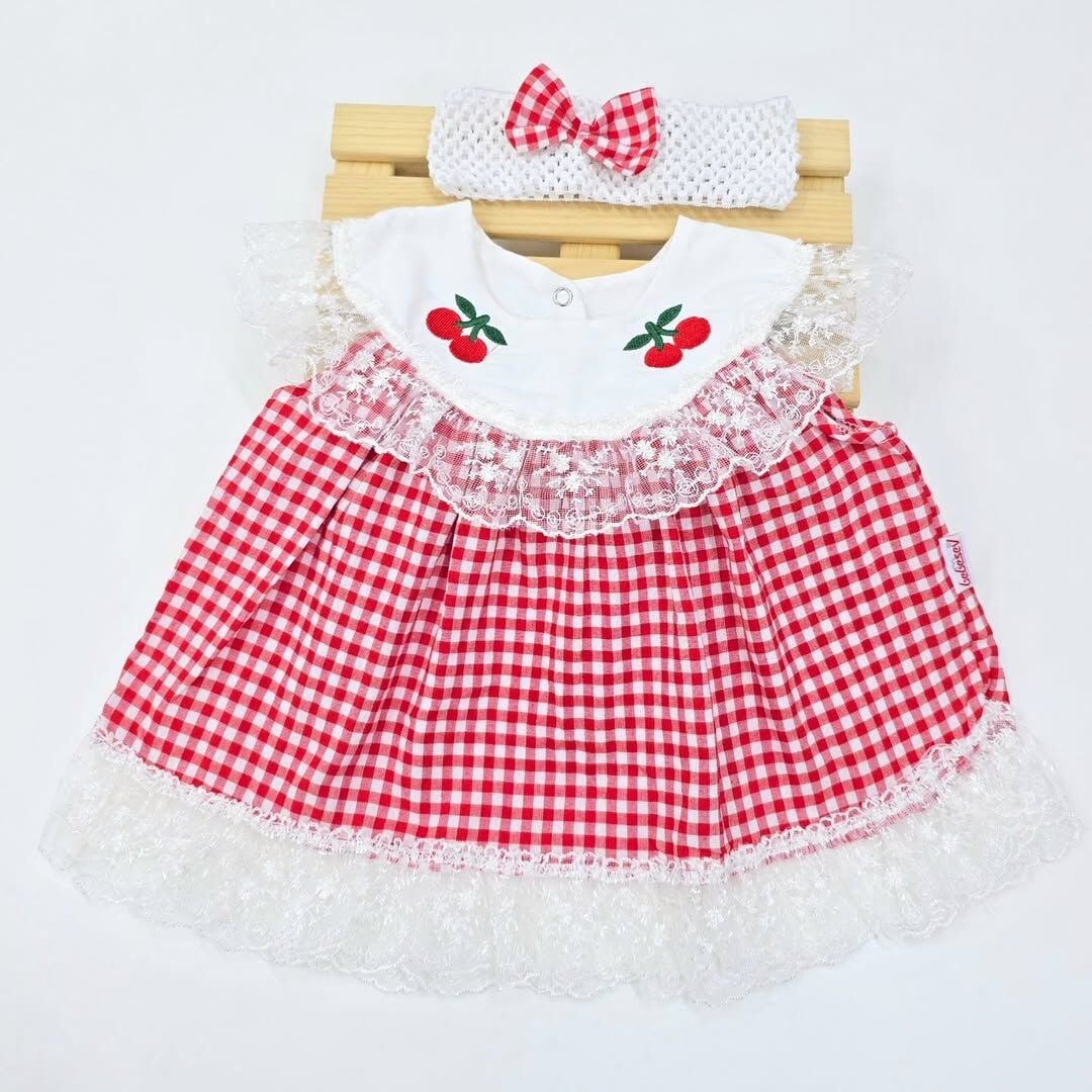 BEBESEV PİTİKARELİ ELBİSE 3-6-9-12 AY